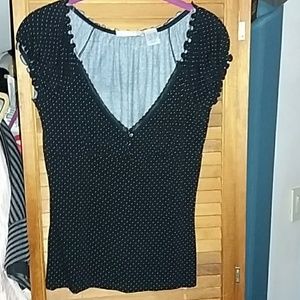 Tiny black and white polka dot top size 10-12